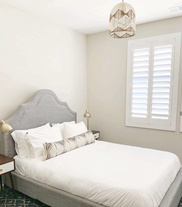 Guest room with Polywood shutters